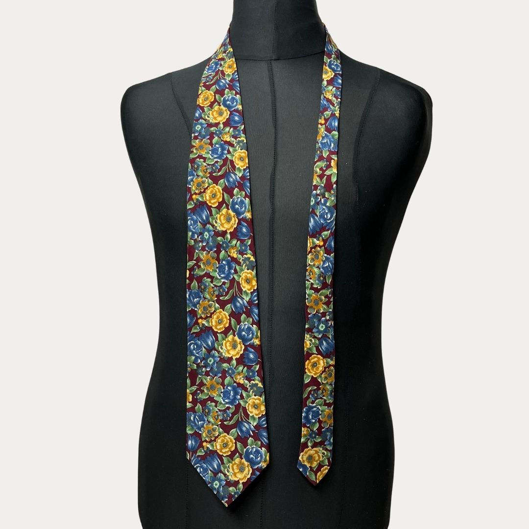 PFAU floral silk necktie