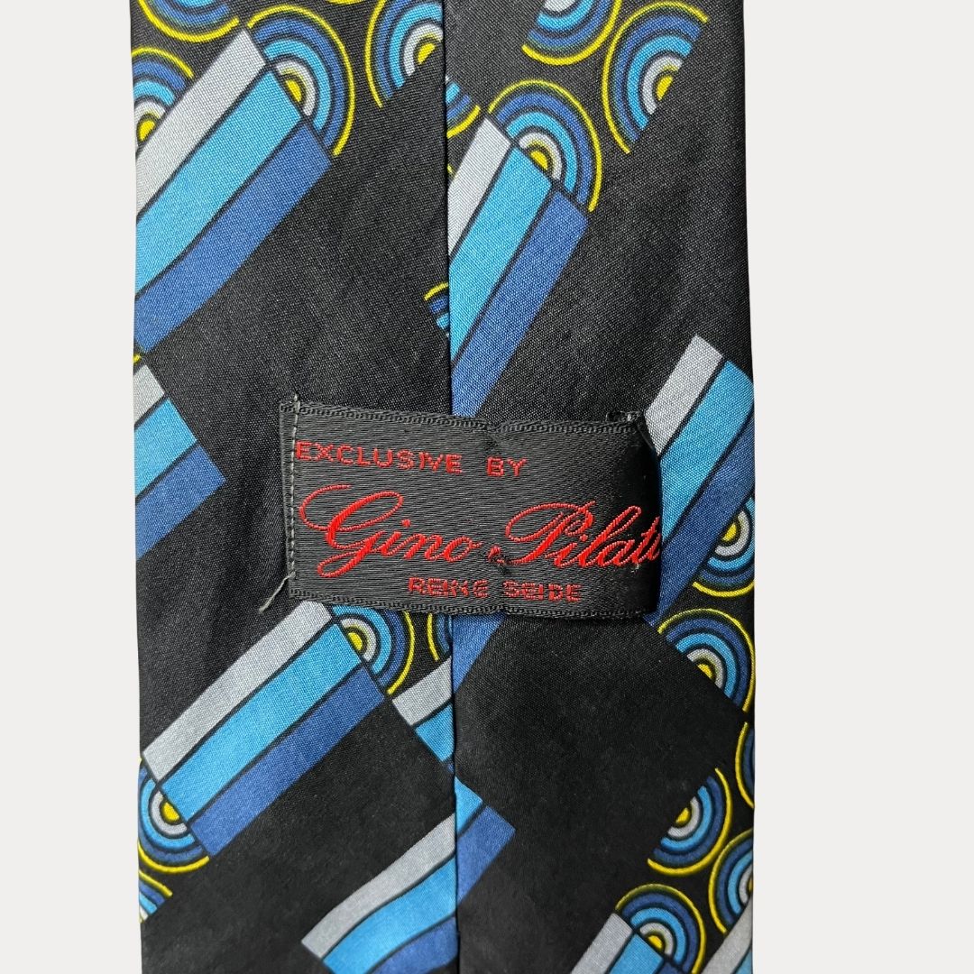 Geometric silk necktie