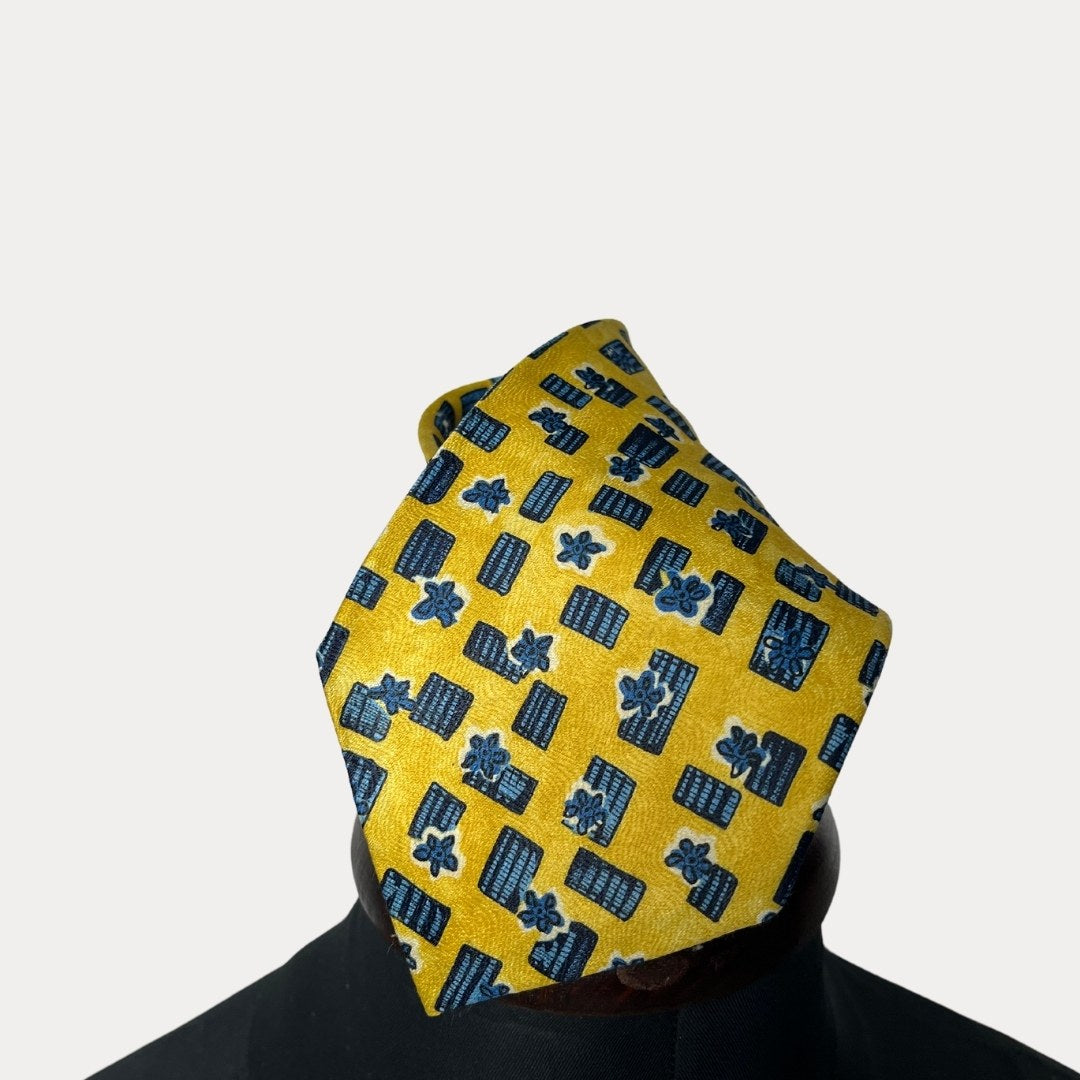 Yellow floral necktie