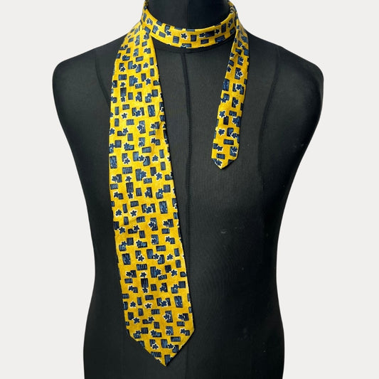 Yellow floral necktie