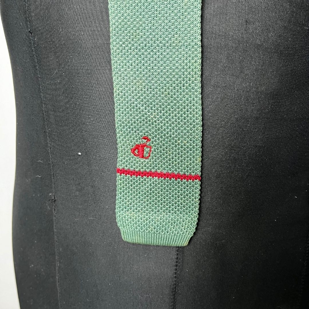 Green knitted necktie 5.5 cm