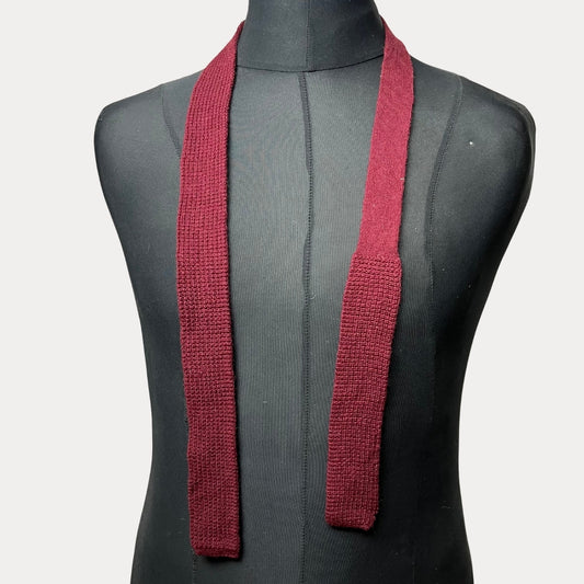 Red knitted necktie 4.5 cm