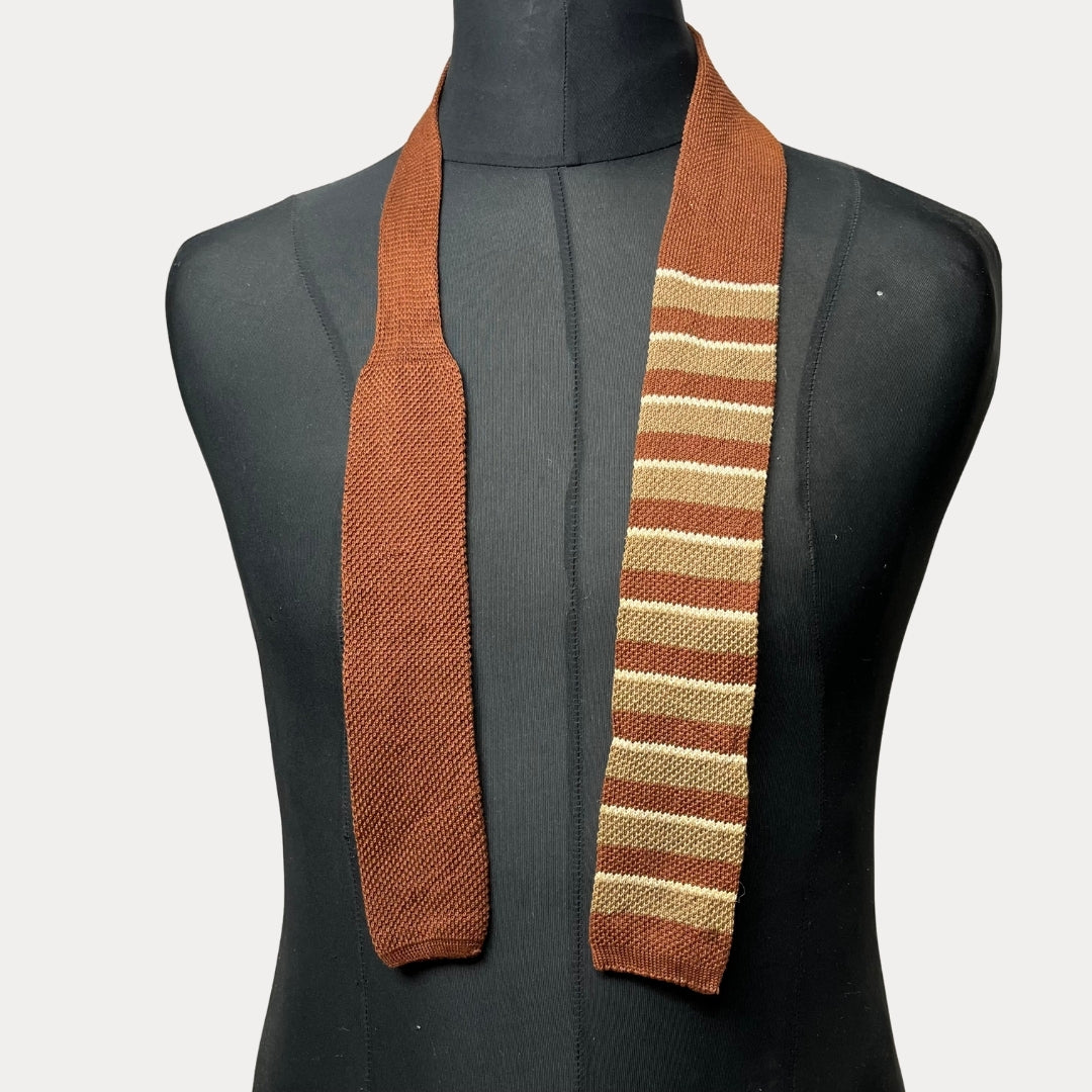 Baron striped knitted necktie