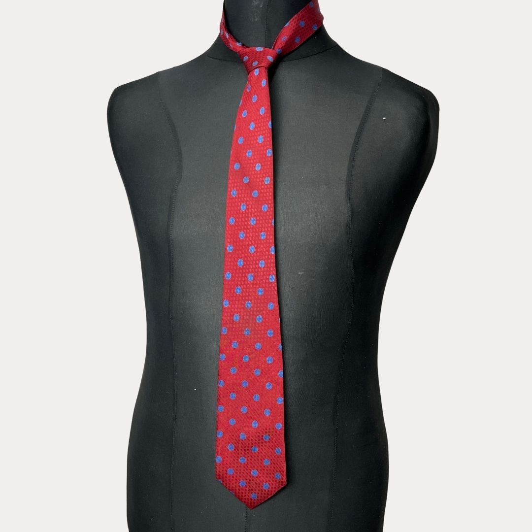 Vintage Bevilacqua polka dots silk necktie