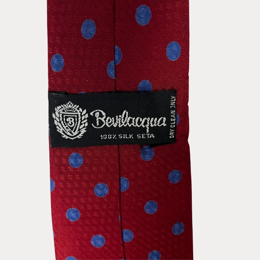 Vintage Bevilacqua polka dots silk necktie