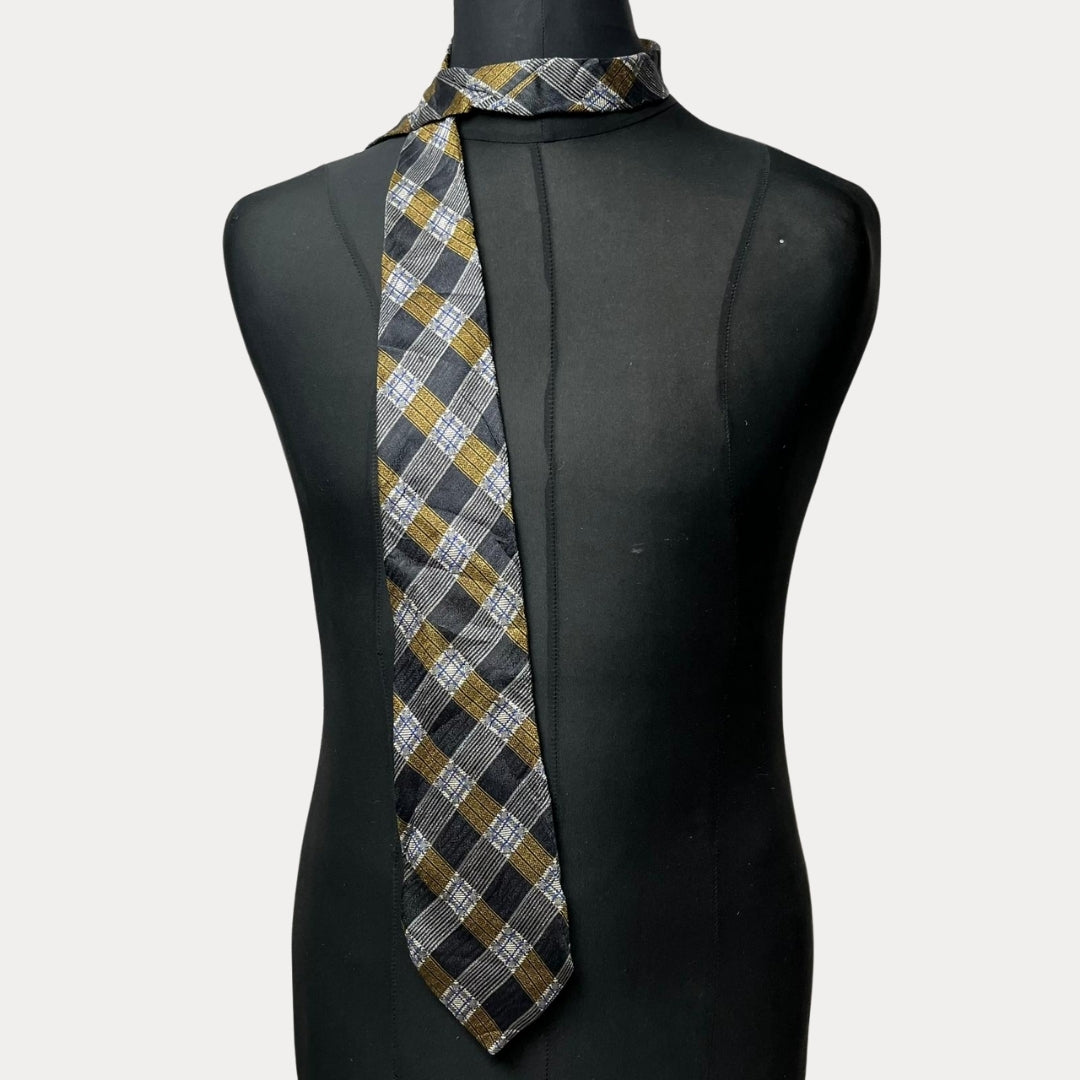 Argyle silk necktie 10 cm