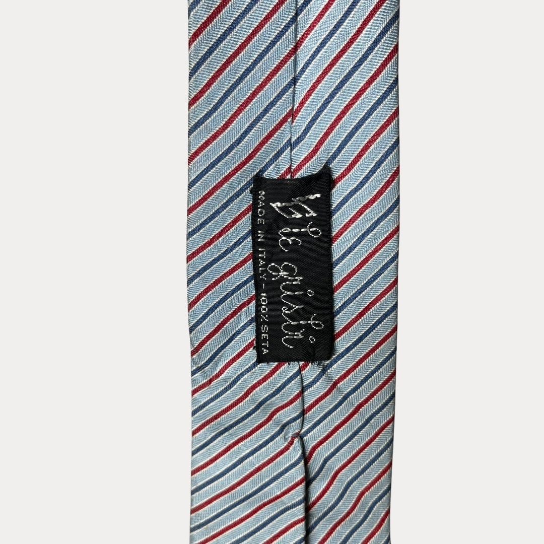 Striped silk necktie slim 7cm