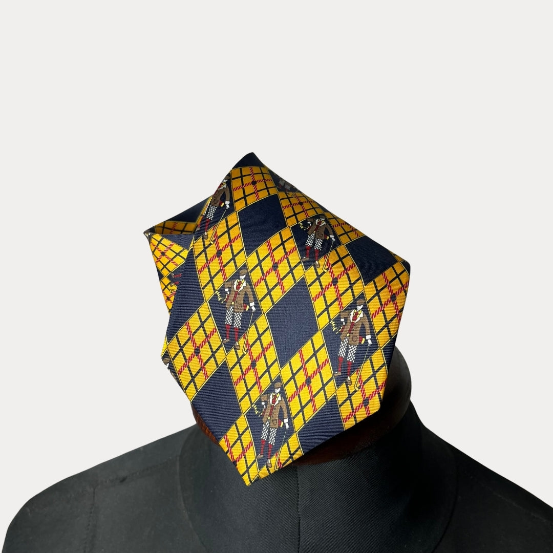 Alto equestrian argyle pattern necktie 10 cm