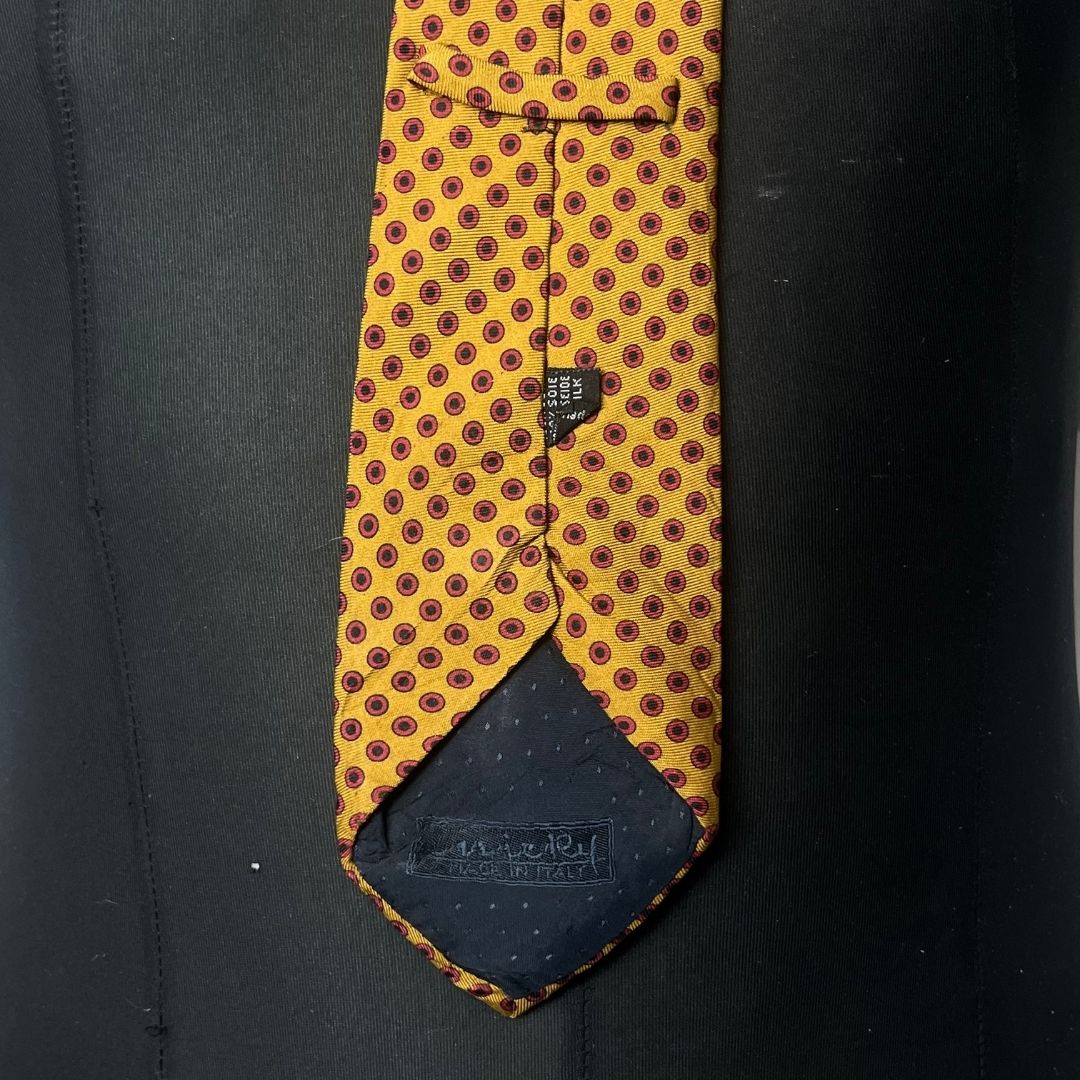 Polka dots silk necktie 7.5 cm