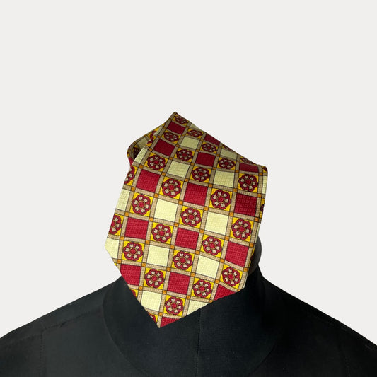 Rosa  geo pattern necktie 10 cm