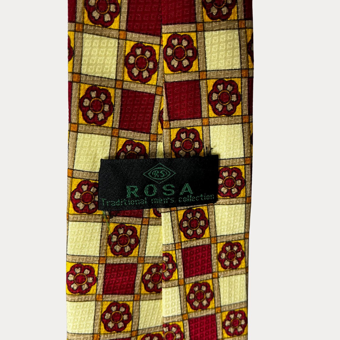 Rosa  geo pattern necktie 10 cm