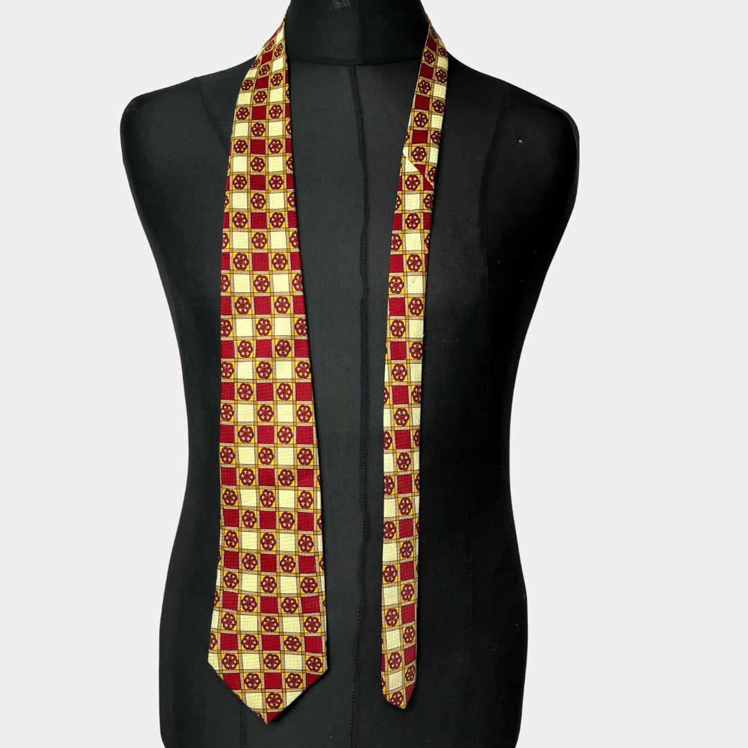 Rosa  geo pattern necktie 10 cm