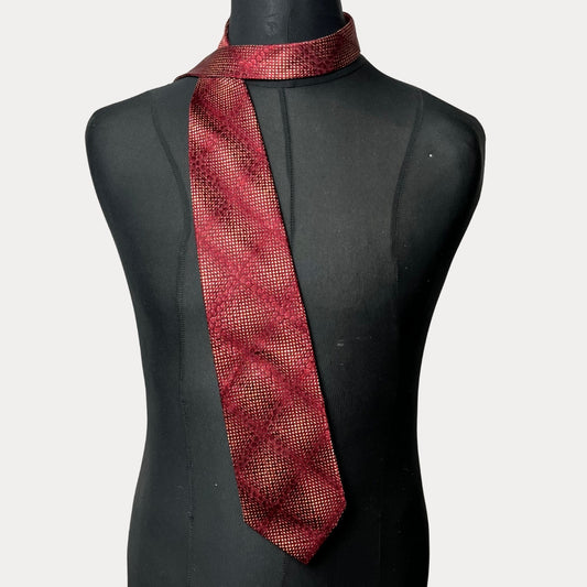 Lattice pattern necktie 10.5 cm