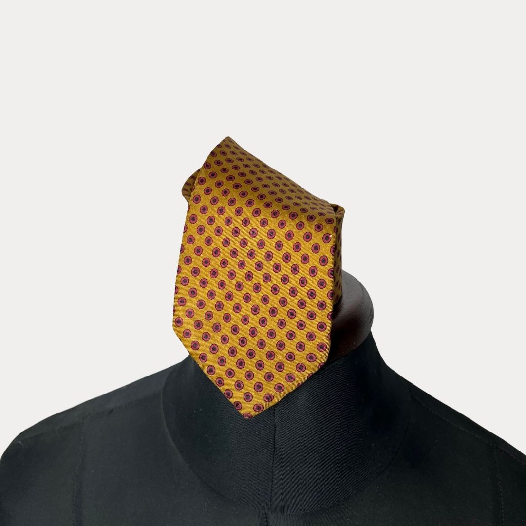 Polka dots silk necktie 7.5 cm