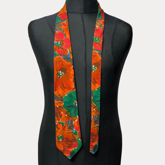 Floral Silver City Necktie 9 cm