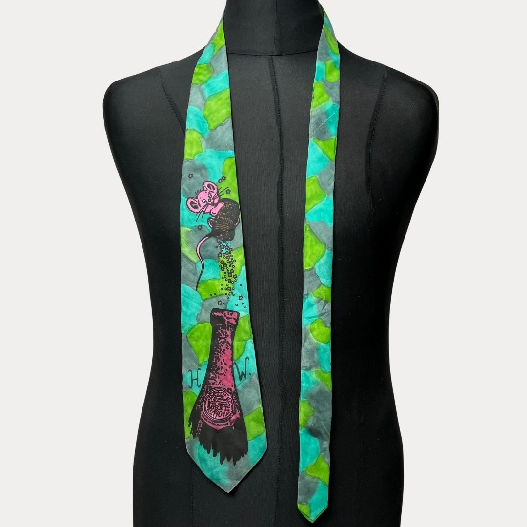 Drunken Mouse silk necktie