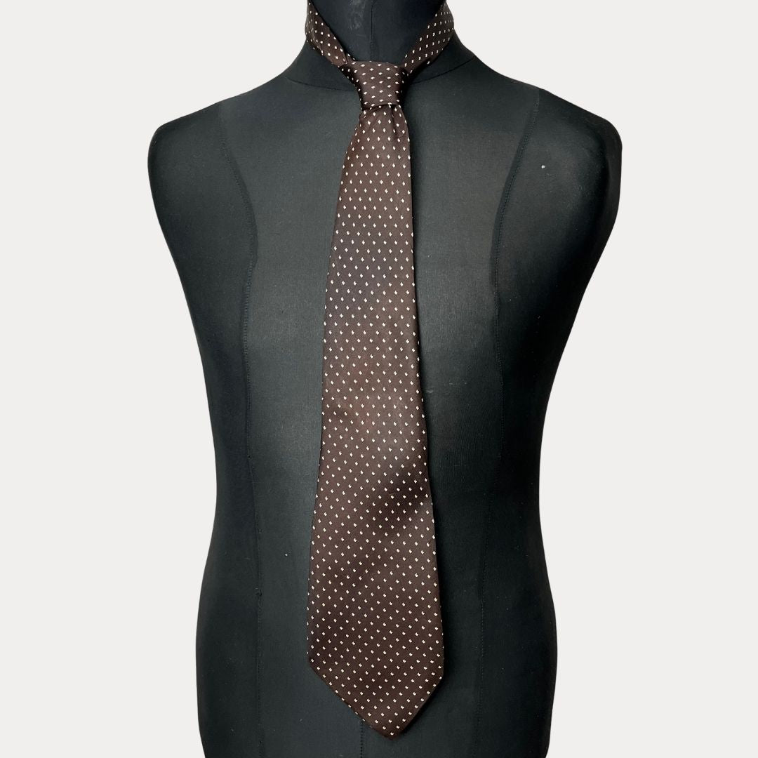 Polka dot silk necktie 11.5 cm