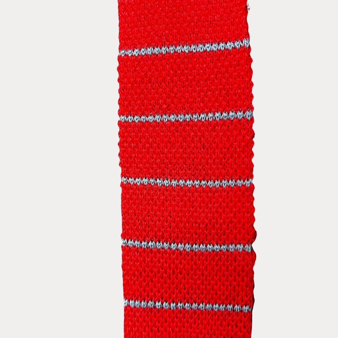 Striped knit necktie