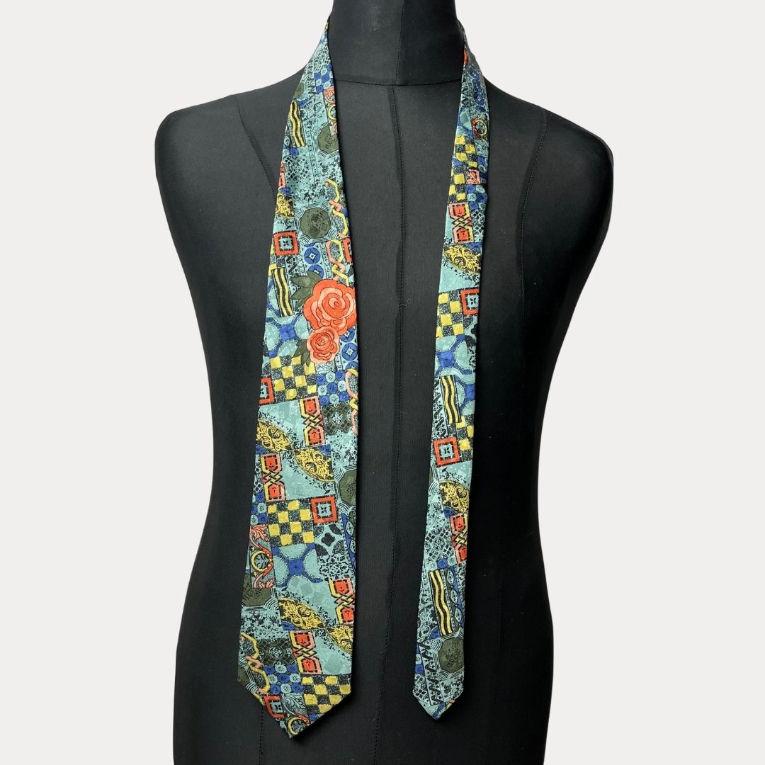 Geometric Floral necktie