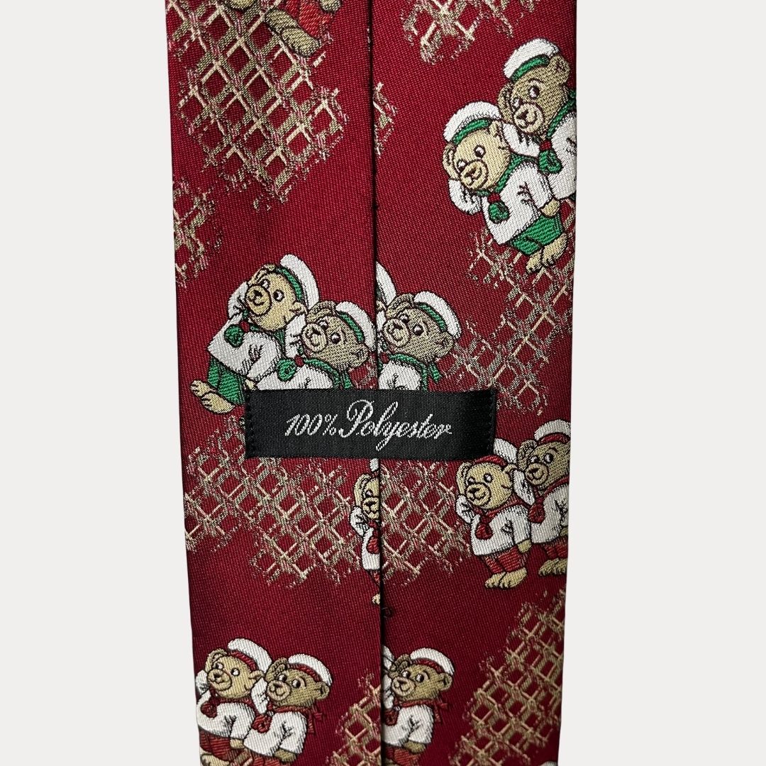 Teddy bear pattern necktie 10 cm