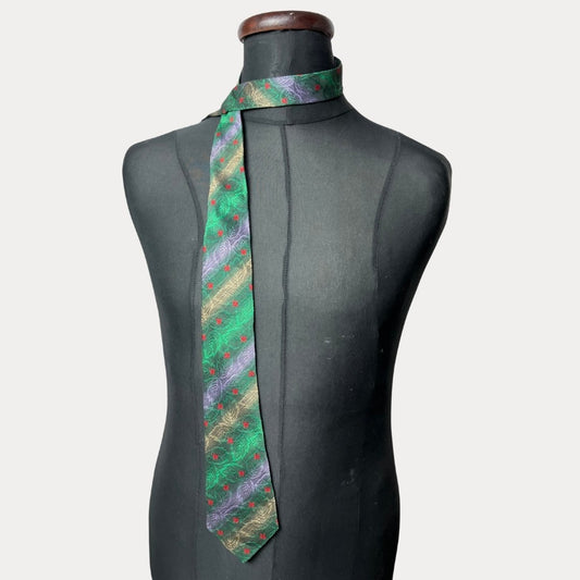 Floral striped necktie