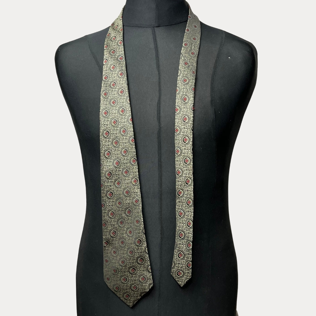 Circle motif pattern necktie 10 cm