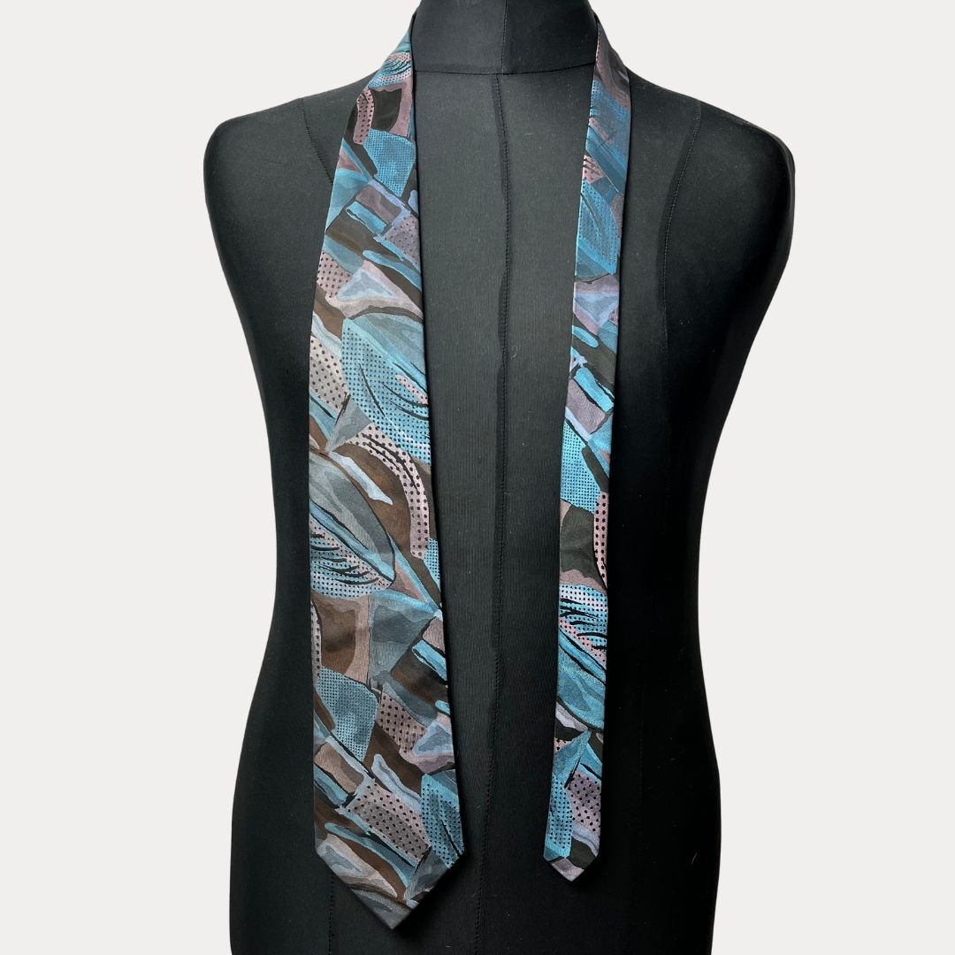 Abstract polyester necktie