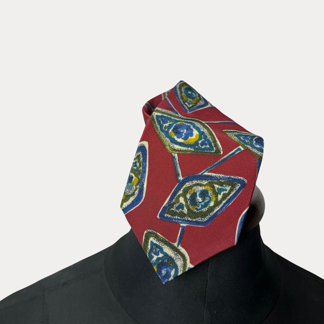 Abstract eye pattern necktie 8.5 cm