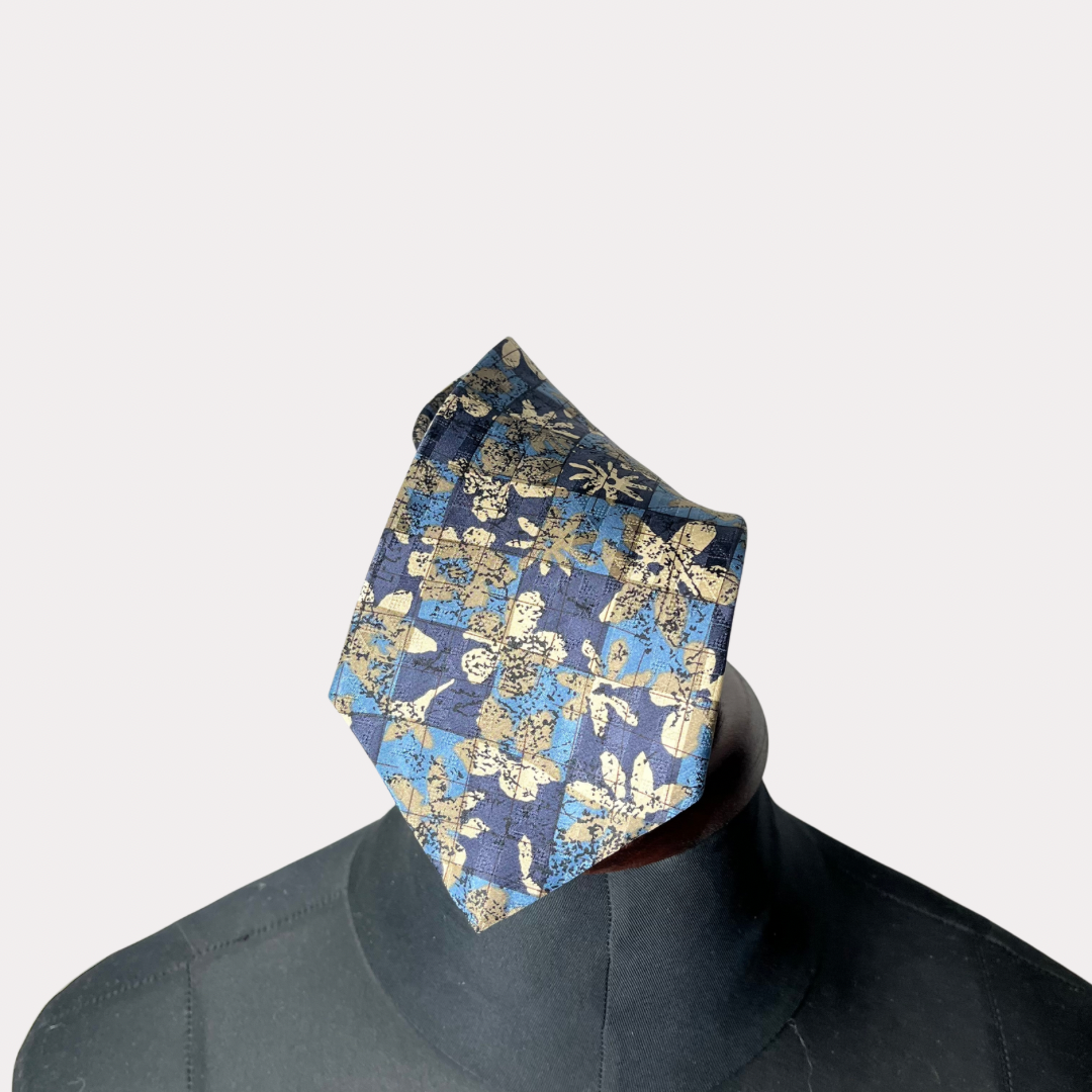 Asdor Blue Floral Tie 10 cm