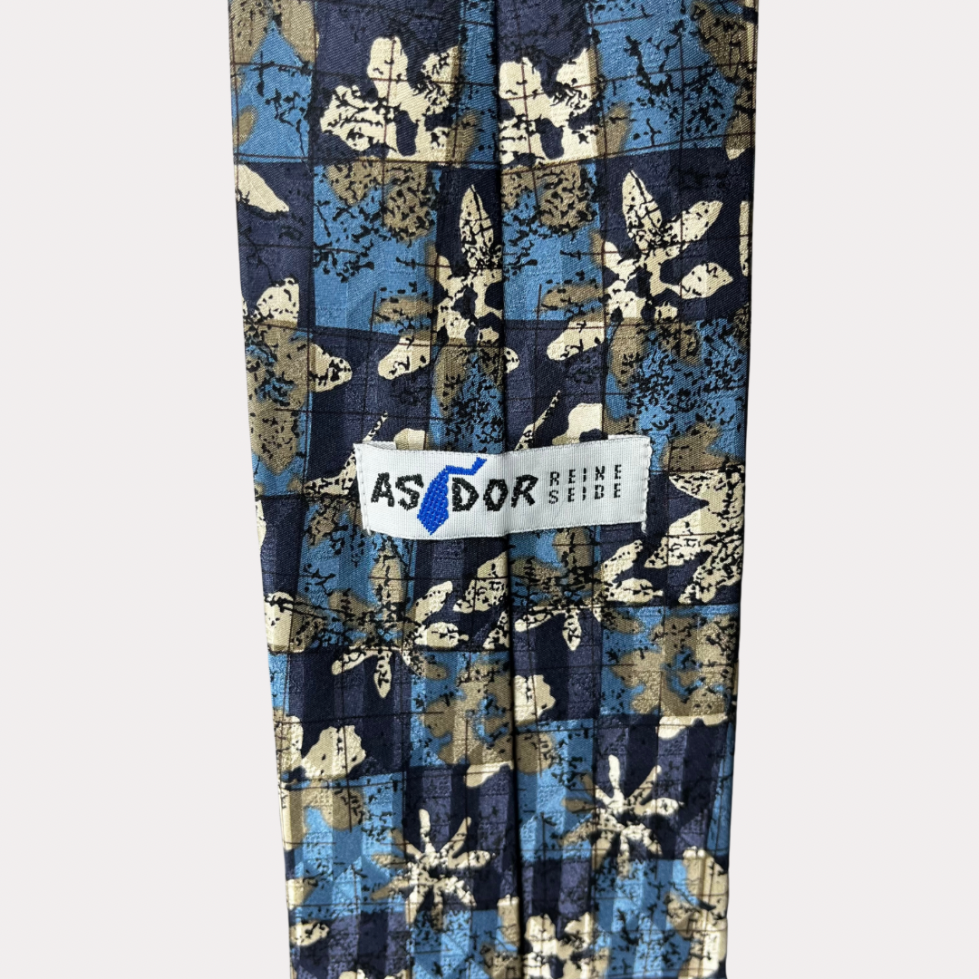 Asdor Blue Floral Tie 10 cm