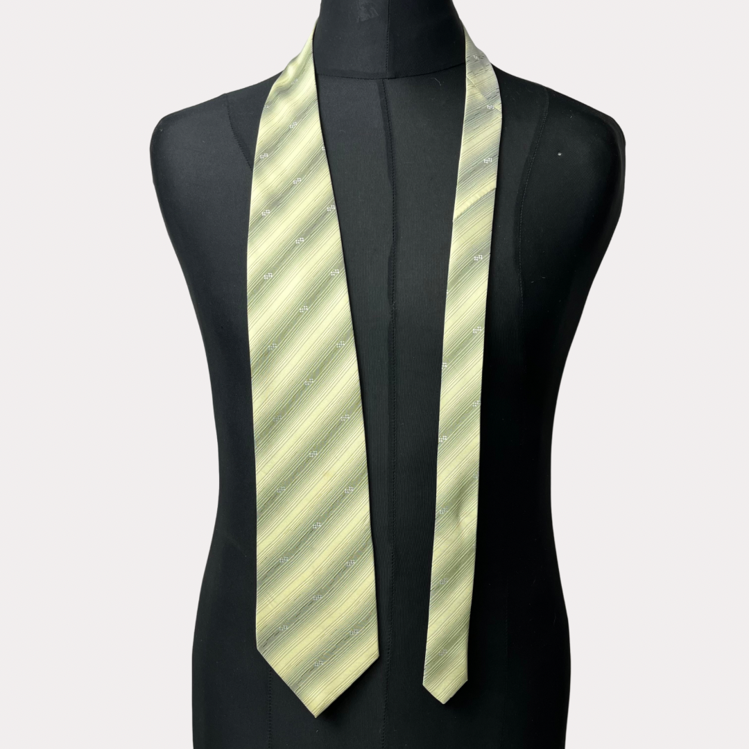 Urio Giovanni Lime Striped Tie 9.5 cm