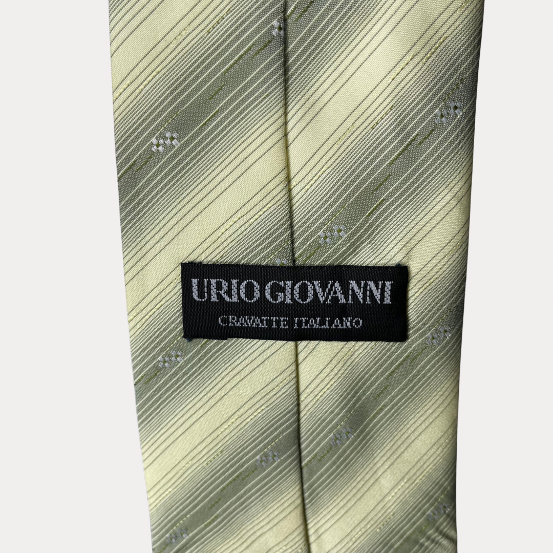 Urio Giovanni Lime Striped Tie 9.5 cm