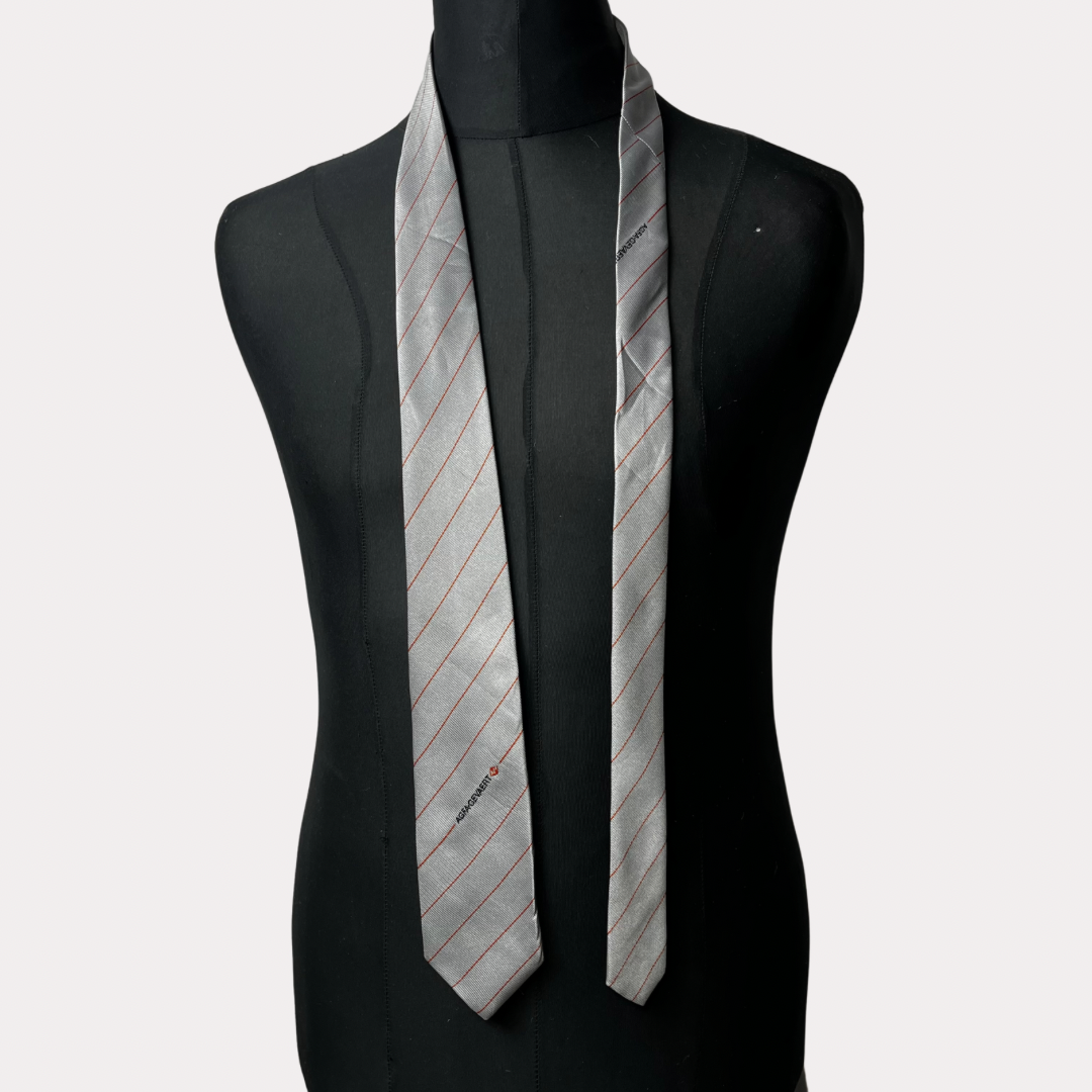 Roger Witamer Striped Silver Tie 7.5 cm