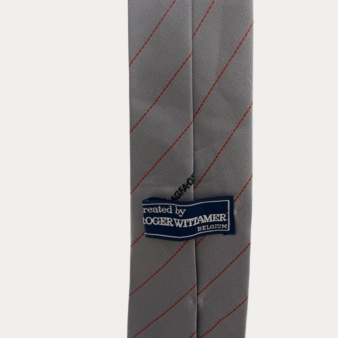 Roger Witamer Striped Silver Tie 7.5 cm