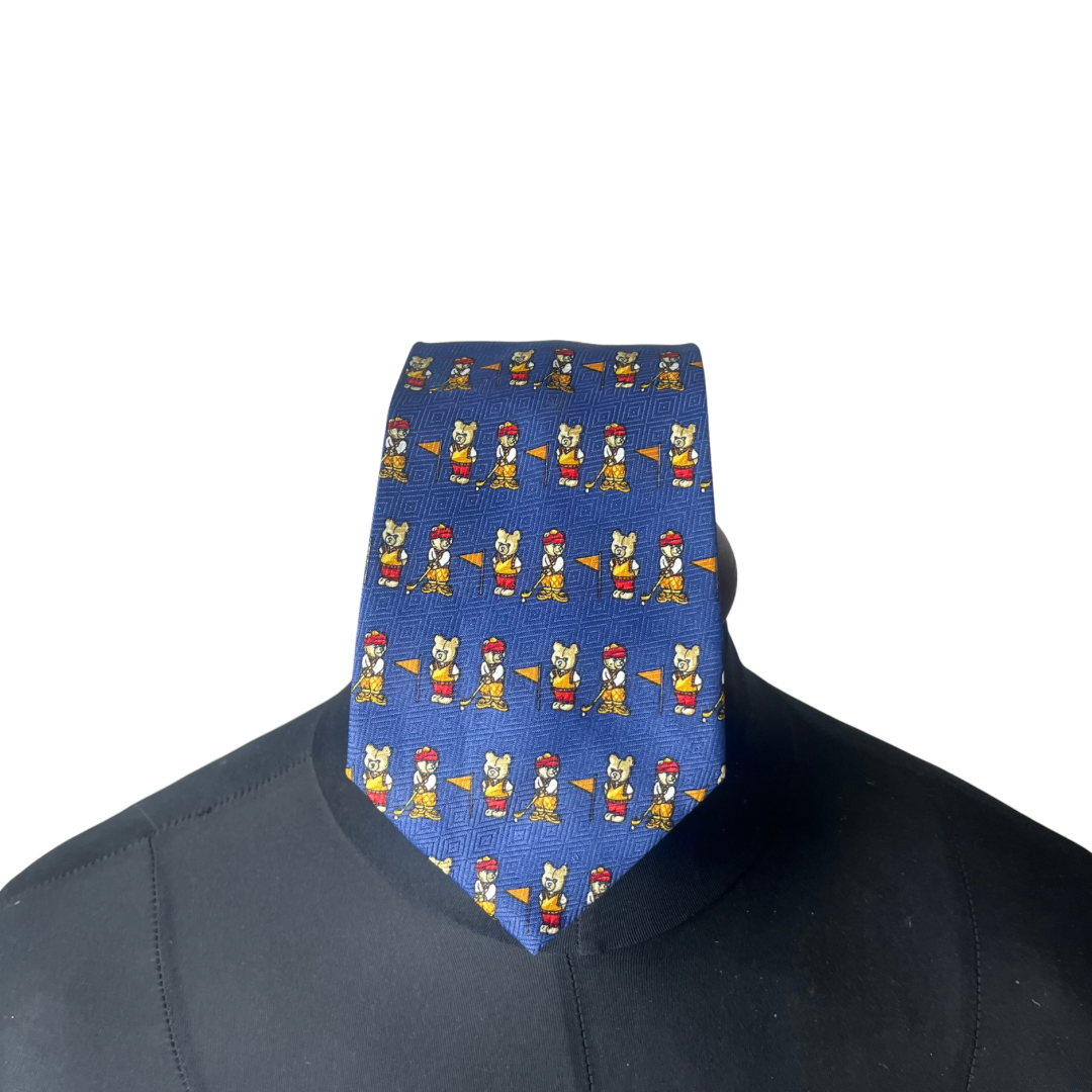 Golfing Teddy Bear Tie 10 cm