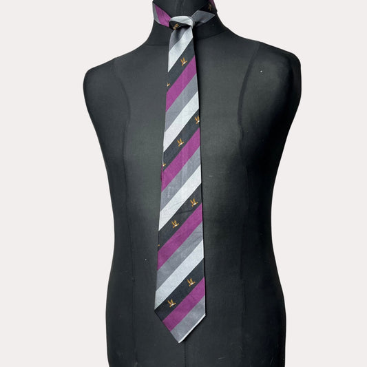 Monti Bird Striped Diagonal Pattern Tie 8.5cm