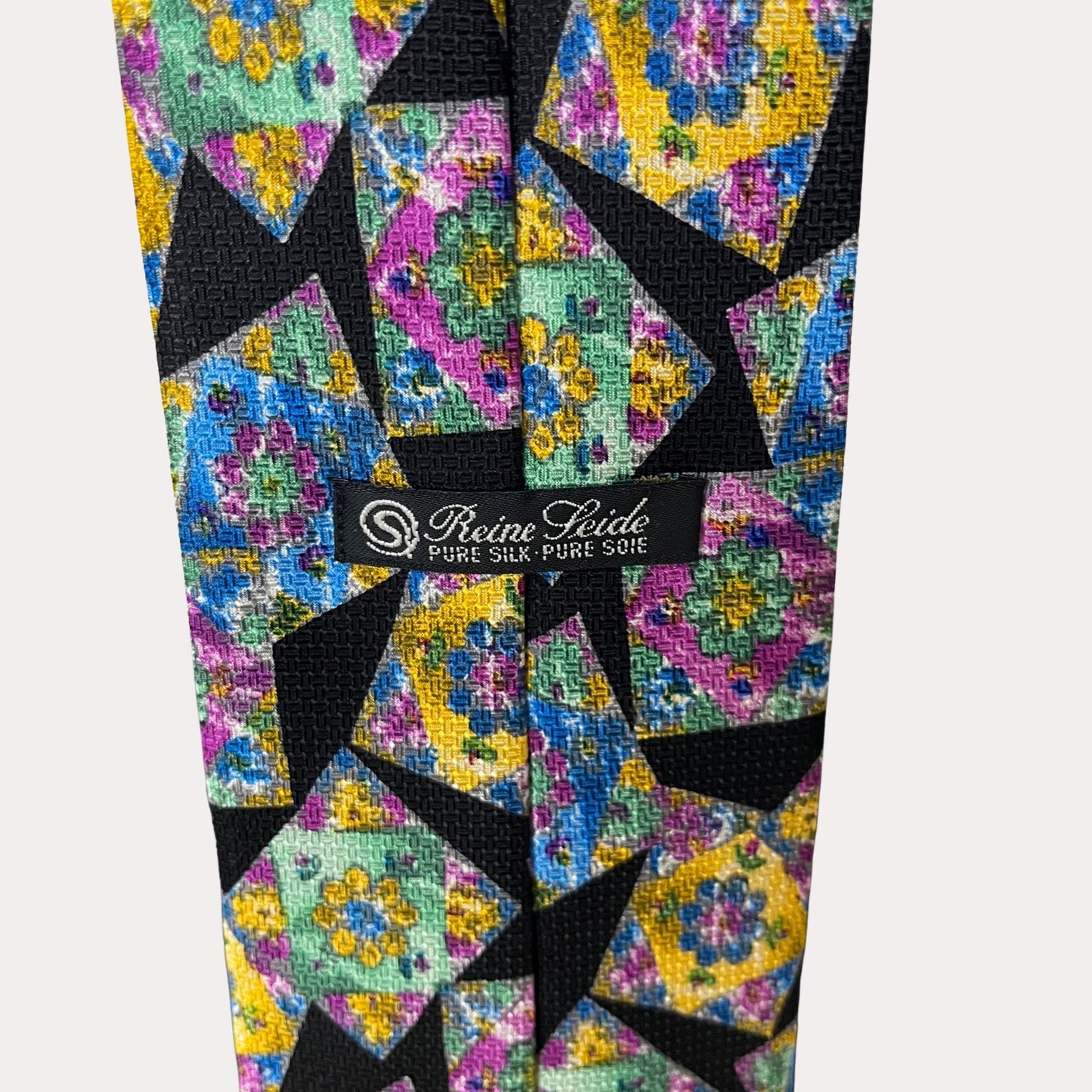 Reine Seide Geo floral silk necktie 10cm