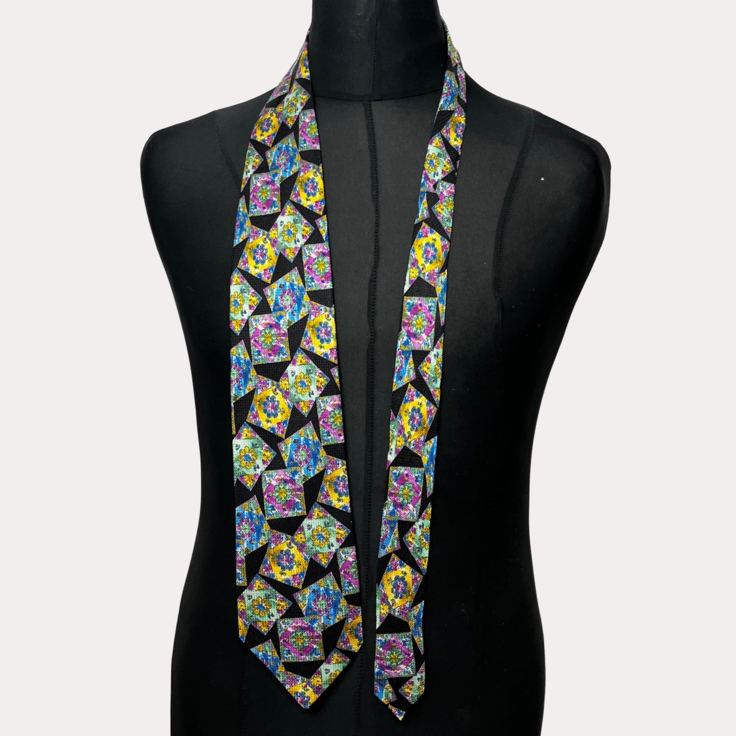 Reine Seide Geo floral silk necktie 10cm